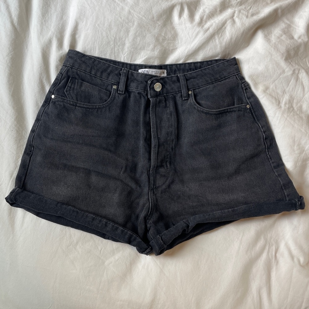 Black high waisted jean shorts